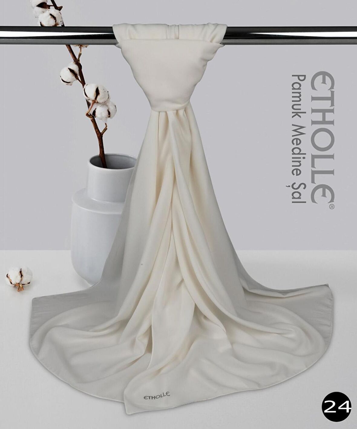 Alcanavm Etholle Pamuk Medine İpeği Şal