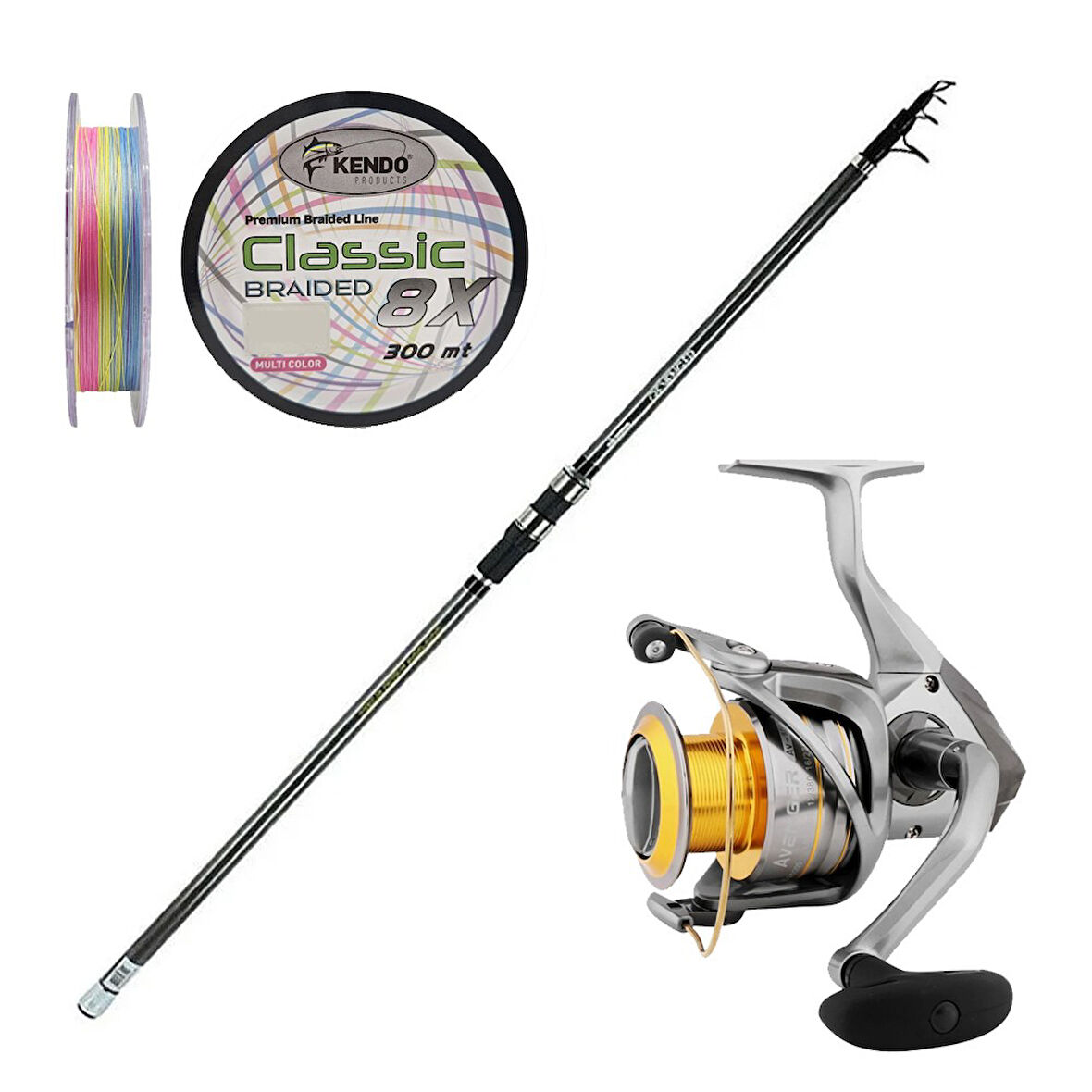 YekOutdoor Yüksek Performans Okuma Olta Seti Okuma Revenger 420 cm Surf Kamışı&Okuma Avenger 8000 6+1bb Olta Makinesi