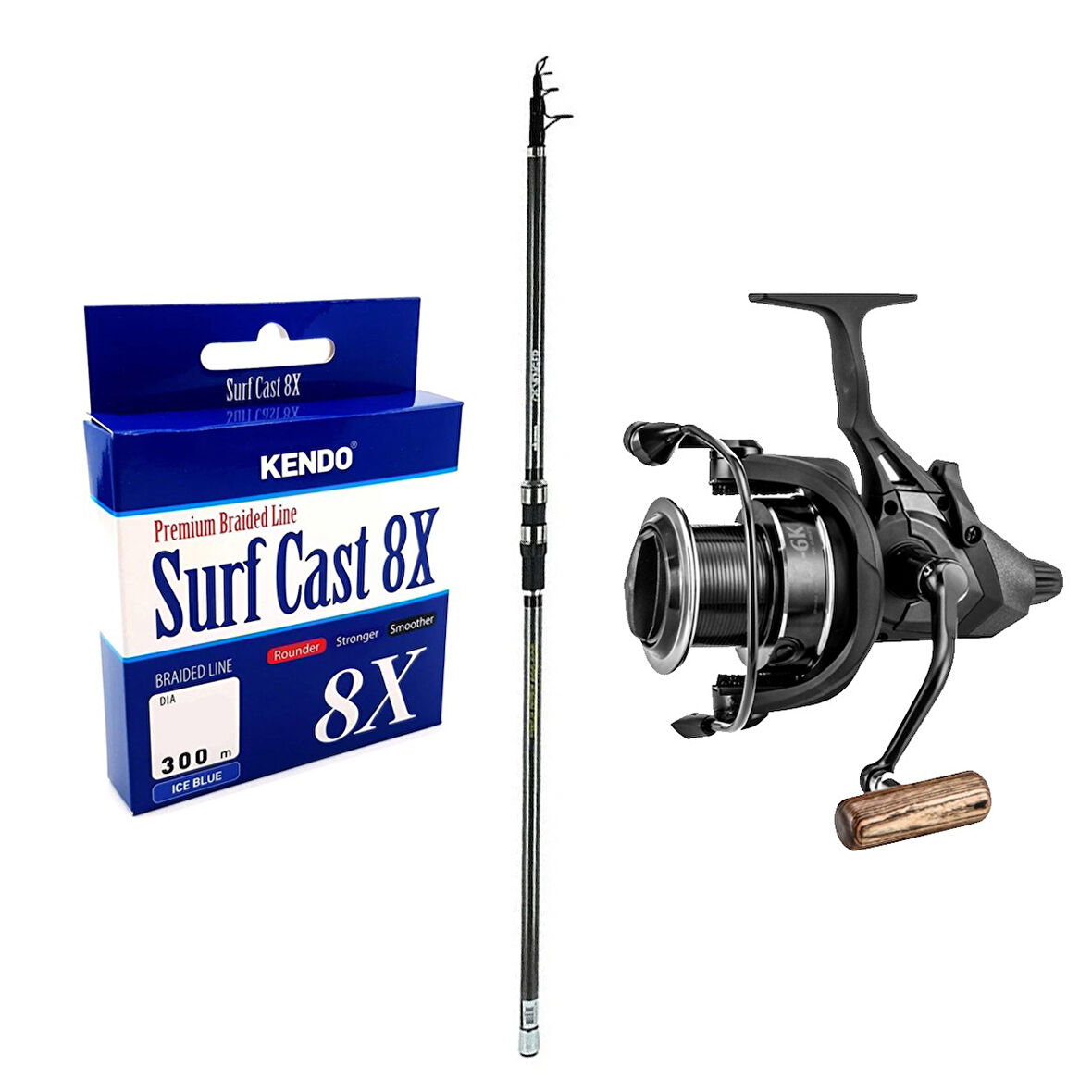 YekOutdoor Okuma Olta Seti Okuma Revenger Tele Surf 420 cm 4 Parça Surf Kamışı&Okuma LS 8K Baitrunner 5+1 bb Olta Makinesi