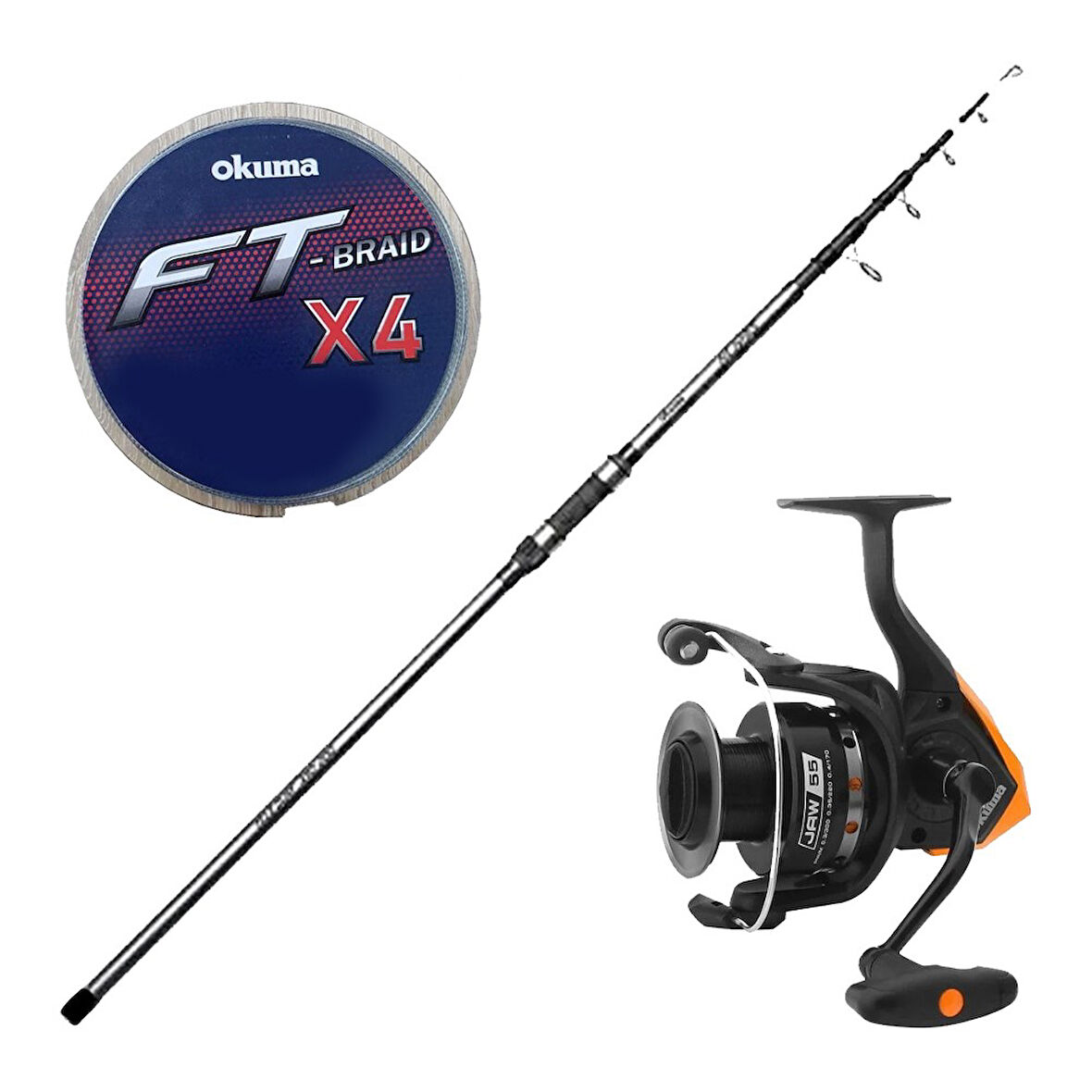 YekOutdoor Hazır Olta Seti Okuma Revenger Tele Surf 420 cm 4 Parça Surf Kamışı&Okuma JAW-65 3+1BB Olta Makinesi