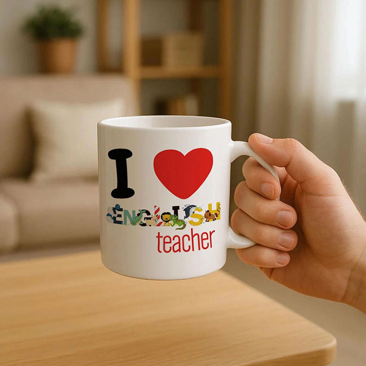 İngilizce Öğretmeni Baskılı Öğretmenler Günü Hediyesi Kupa Bardak