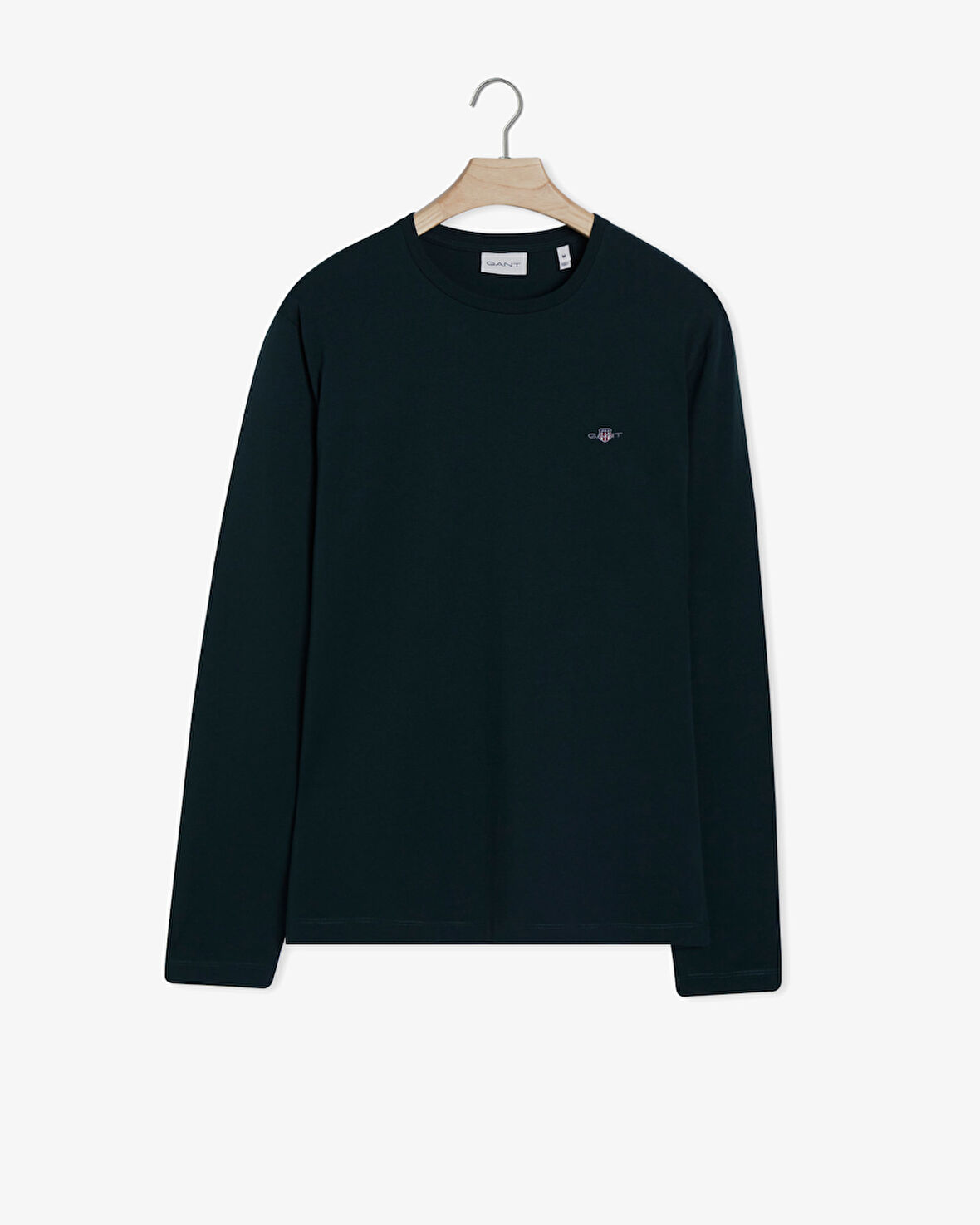 GANT Erkek Yeşil Regular Fit Bisiklet Yaka Uzun Kollu T-Shirt