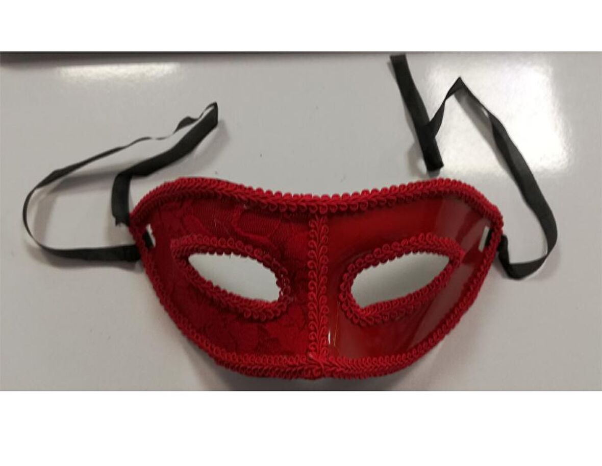 MASKE YARIM DANTEL KIRMIZI