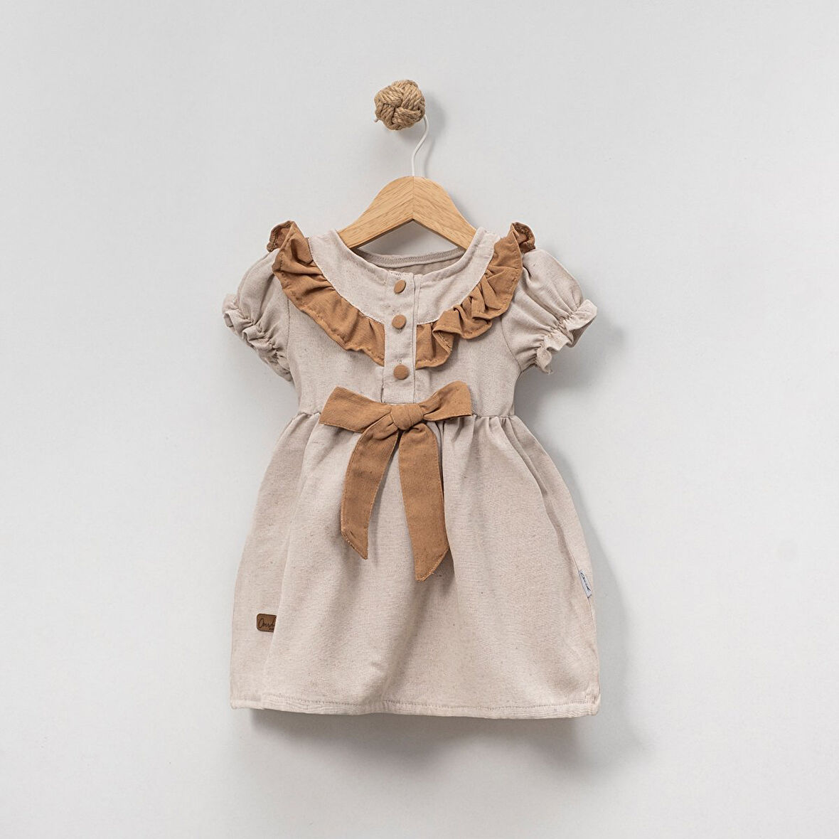 Kız Çocuk Kısa Kollu Düğmeli Elbise