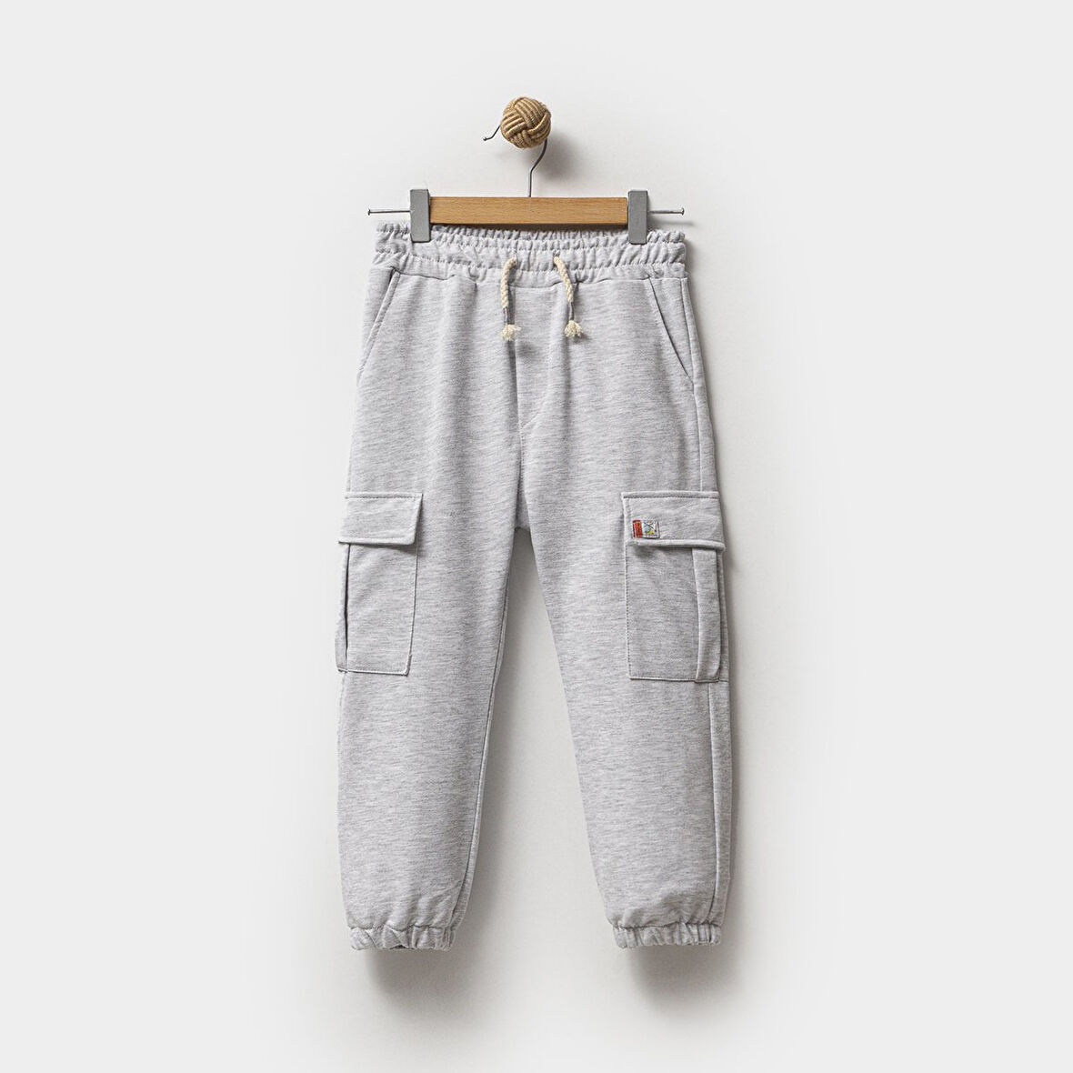 Erkek Çocuk Kargo Cepli Paçası Beli Lastikli 2ip Eşofman Altı %100 Pamuklu