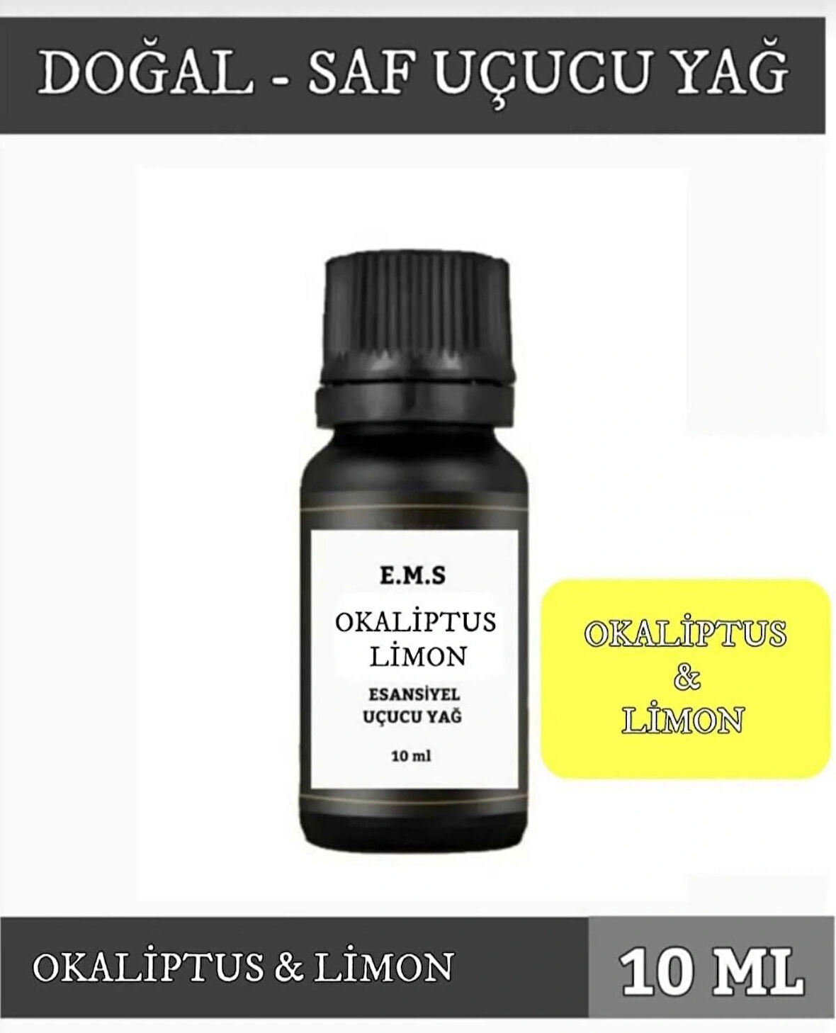 OKALİPTUS & LİMON Uçucu Yağ Buhurdanlık Esansı Oda Kokusu DİFÜZÖR Uçucu Esansiyel Yağ Buhur Yağı 10 ML.
