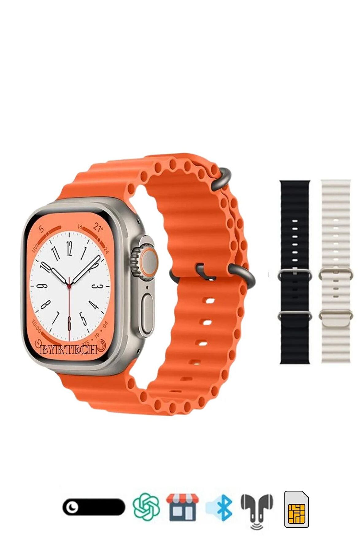 S8 Ultra Android 8.1 Sistemli 4G/LTE/Wifi ve Bluetooth Destekli Sim Kartlı Watch Ultra Akıllı Saat