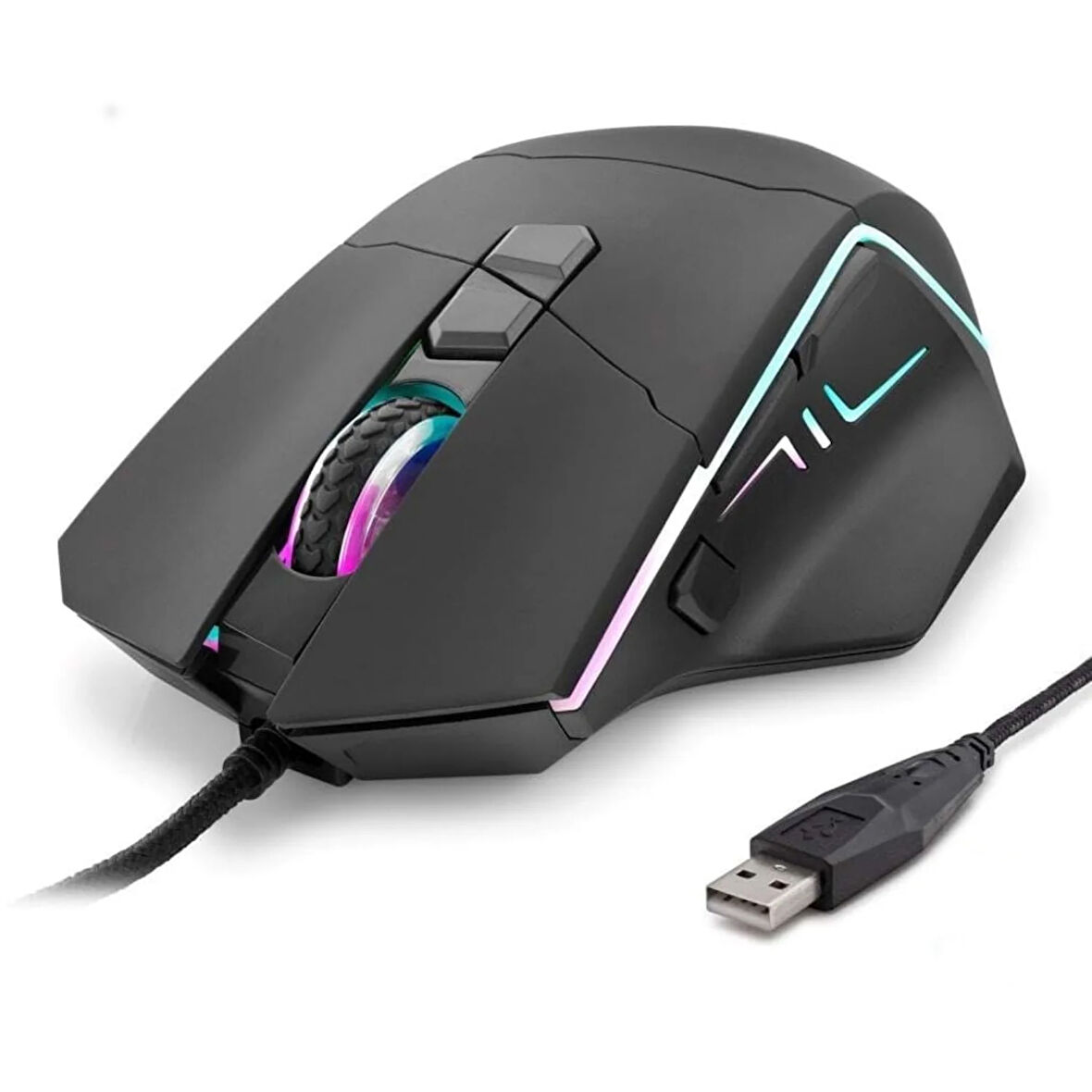 6500 DPI Yüksek Hassasiyetli Shooter Oyuncu Mouse | Konforlu Ergonomik Yapı RGB Aydınlatma | Siyah