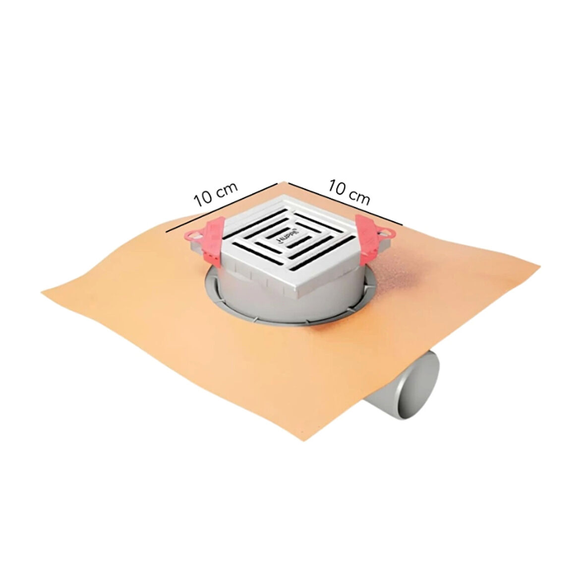 HÜPPE Master X Yalıtımlı. Noktasal Su Gideri 10x10 Titanyum Siyah_Yndn