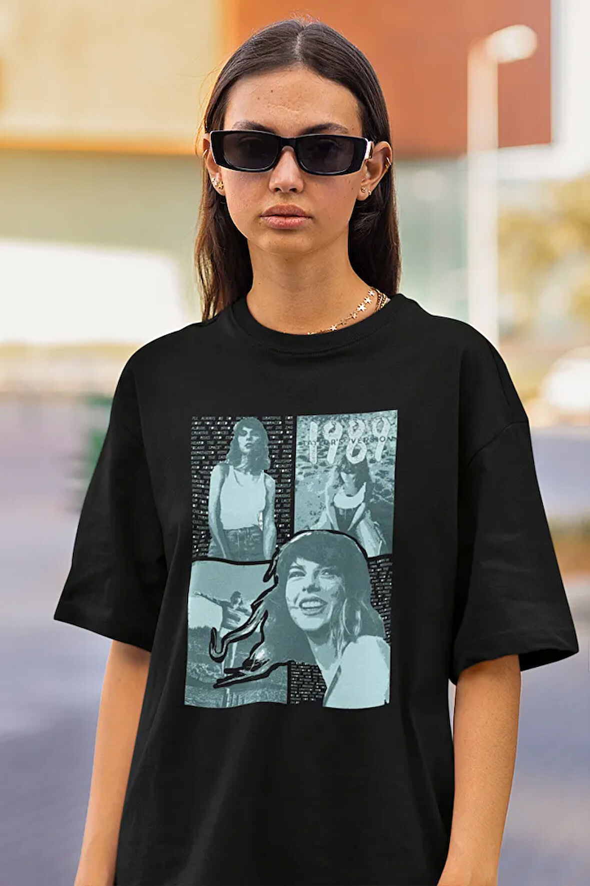 1989 Şarkıcı Taylor Swift Baskılı Oversize Tişört ,Unisex Tişört