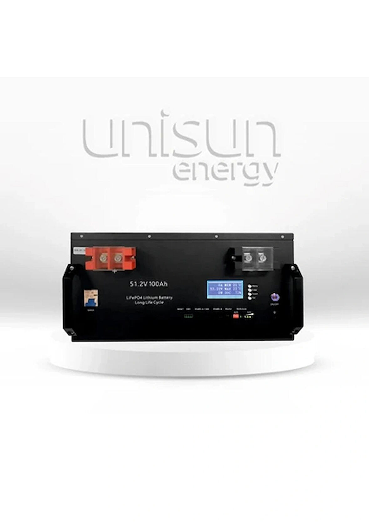 51.2V 100AH Lifepo4 Batarya + Ekran + Bluetooth ( 48V Sistem) Unisun Enerji