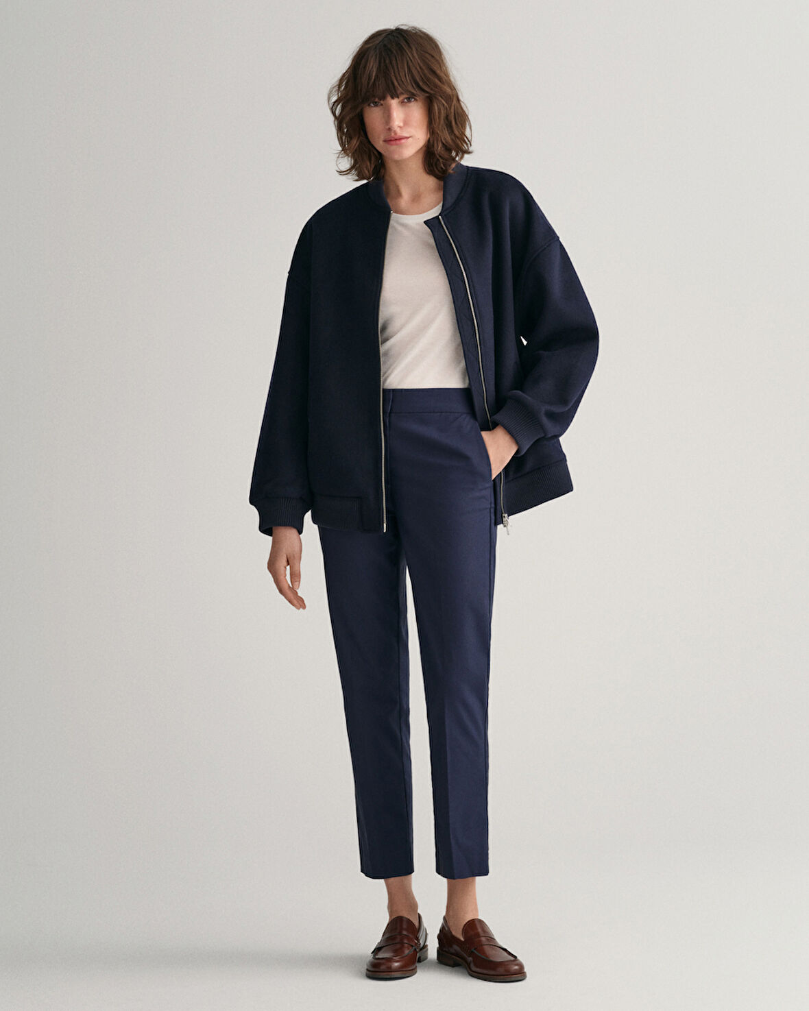 GANT Kadın Lacivert Slim Fit Pantolon