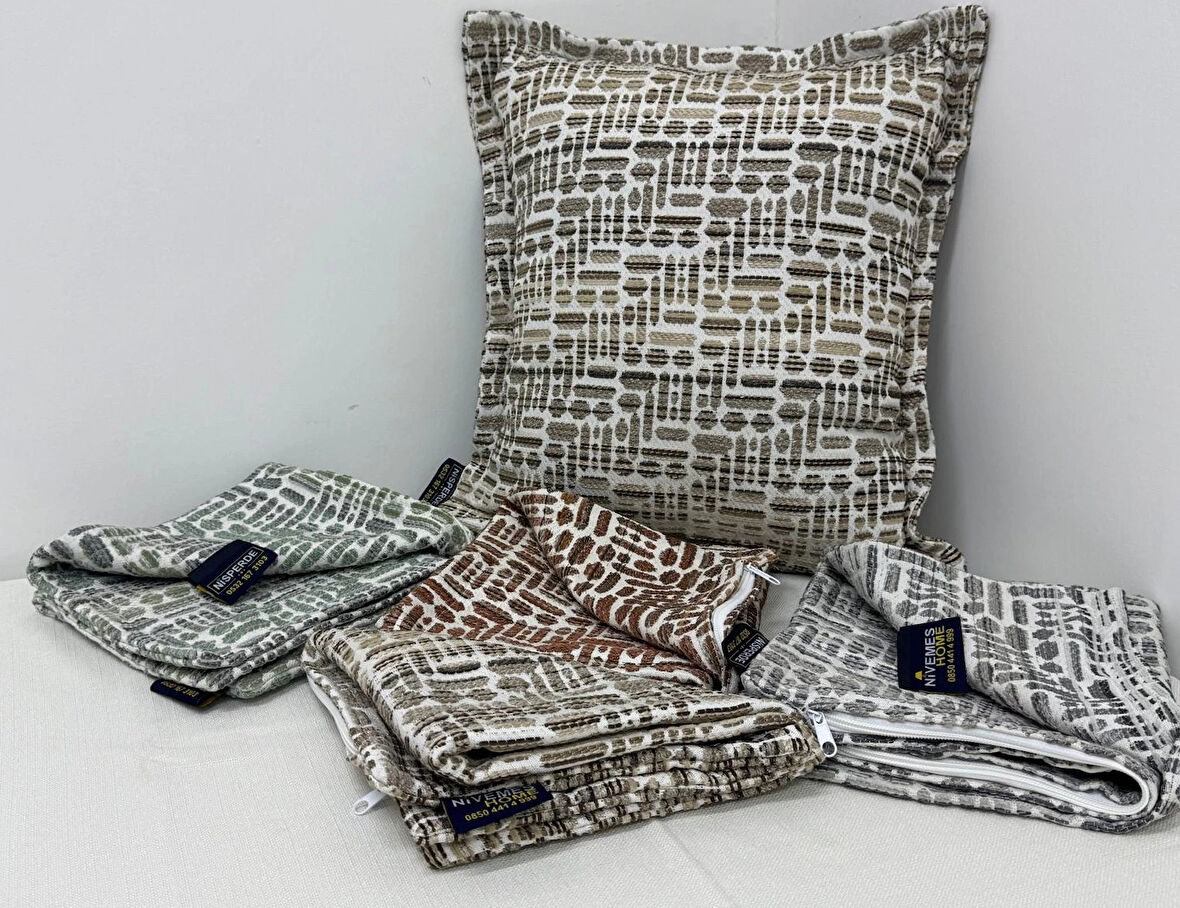 NİVEMESHOME ELYAF DOLGULU KIRLENT 45X45 LİSA 03 VİZON