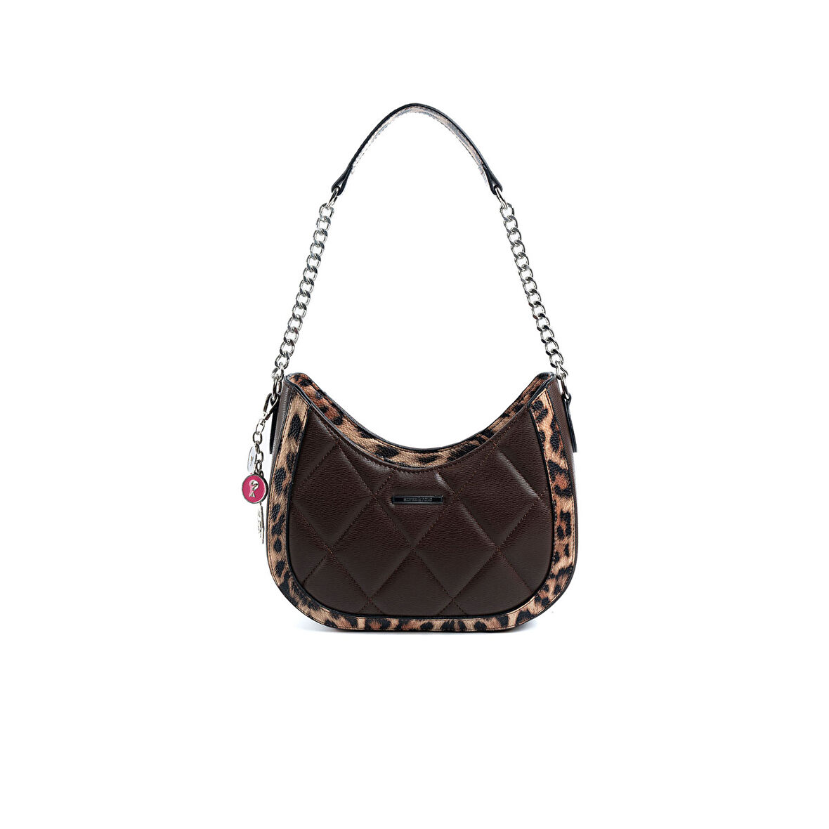 Silver Polo  Kadın Omuz Çantası 1168-48041 SILVER POLO Kadın ÇANTASI M105 KAHVE-MAT LEOPAR TABA