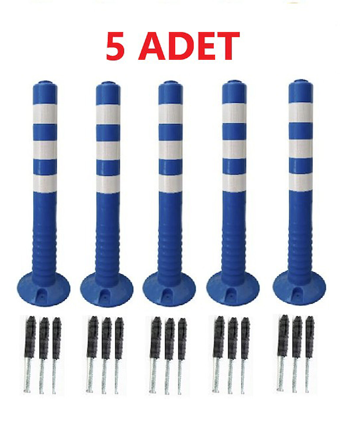 5 Adet Mavi Renk Otopark Düzenleyici 75 Cm Eco Delinatör