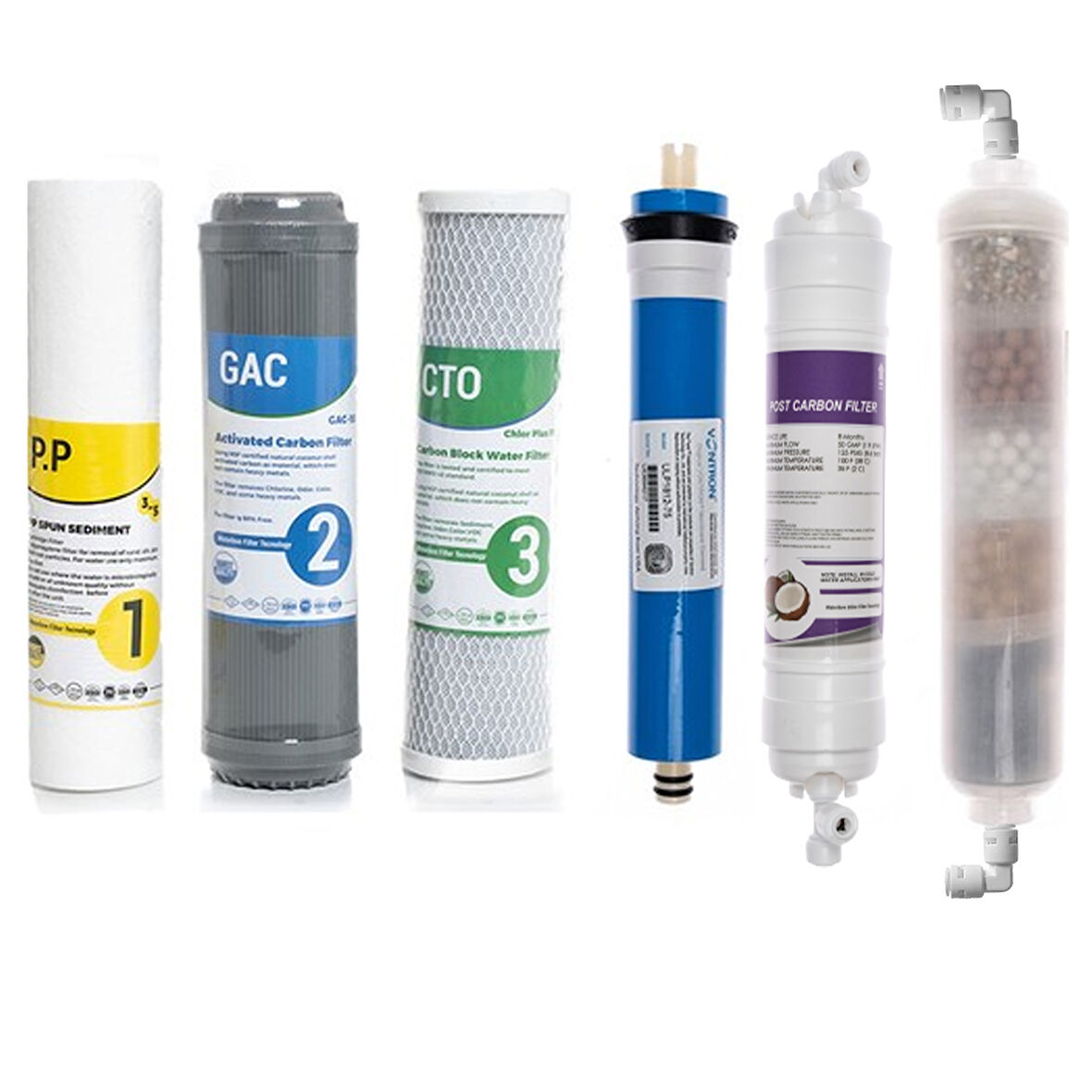 SULOOK SU ARITMA CİHAZI ÇİFT KARBONLU AÇIK KASA 6'LI FİLTRE SETİ, 10 AŞAMA LG MEMBRANLI