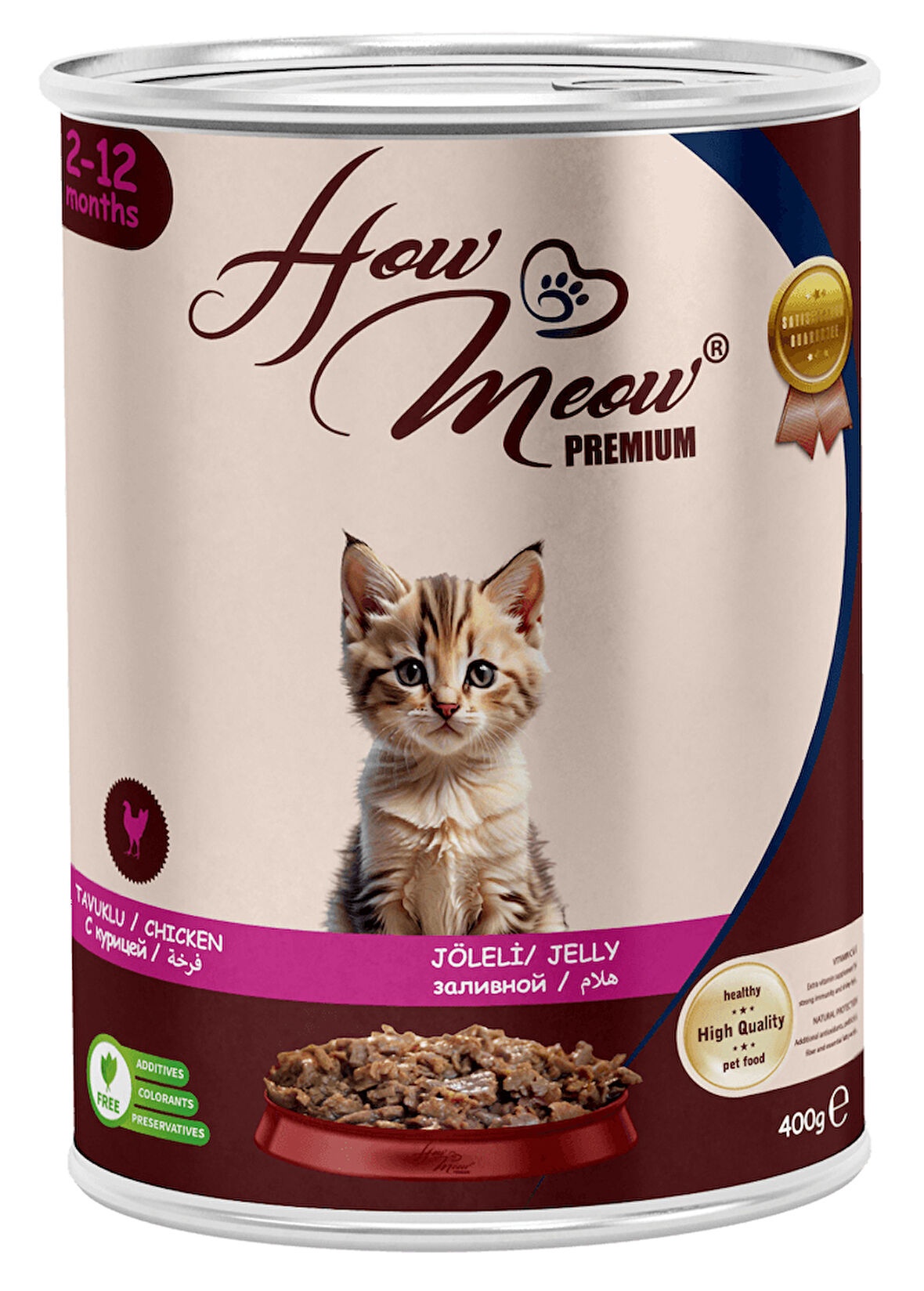 HOW MEOW 12 ADET PATE YAVRU KEDİ YAŞ MAMASI TAVUKLU