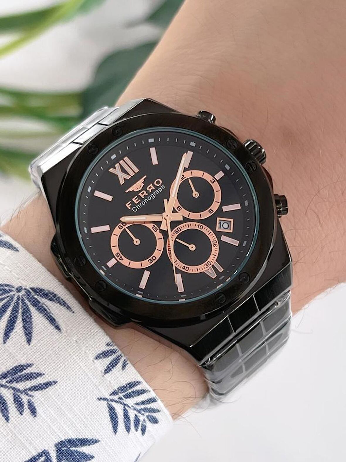BLKT.X07 Ferro İç Fonksiyonları Aktif Chronograph 30 Mt Suya Dayanıklı Erkek Kol Saati 