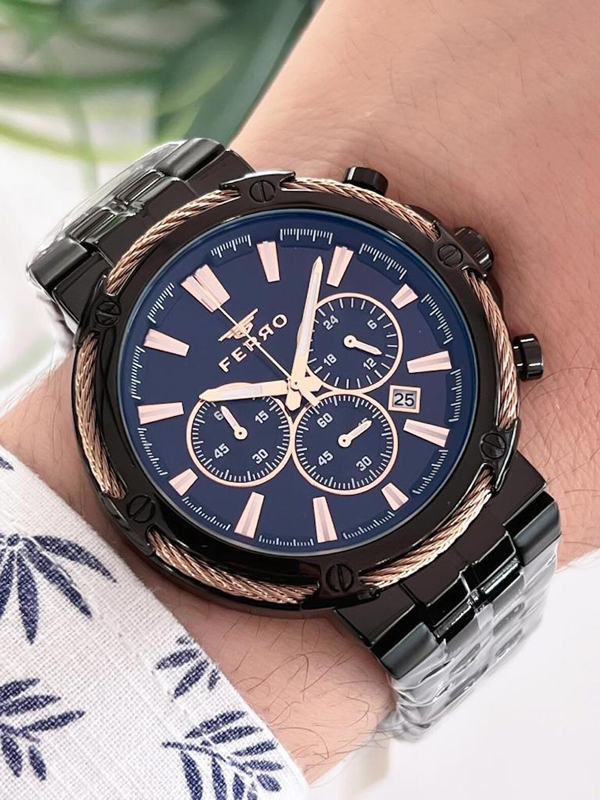BLKT.X08 Ferro İç Fonksiyonları Aktif Chronograph 30 Mt Suya Dayanıklı Erkek Kol Saati 