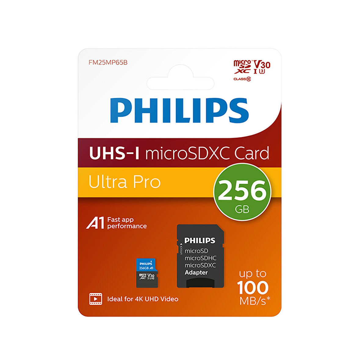 Philips Ultra Pro 256GB Micro SDXC UHS-I U3 V30 Adaptörlü Hafıza Kartı