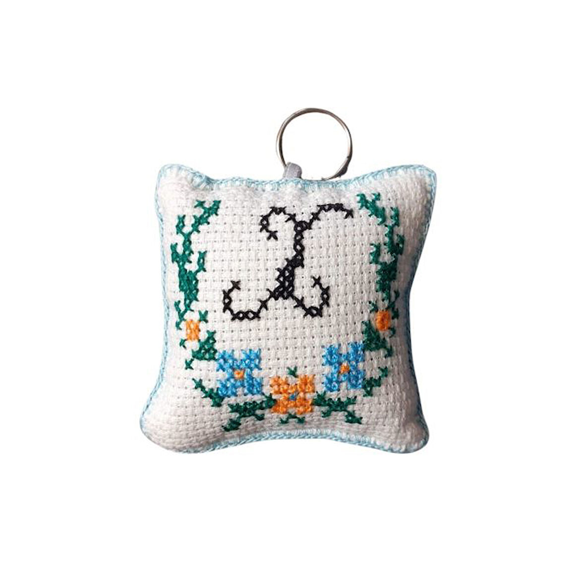 Uretti - Sibel 2453 7765 El Yapımı X Harfi Kanaviçe Anahtarlık