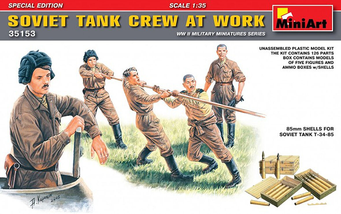 MiniArt 35153 1:35 Çalışan Sovyet Tank Mürettebatı. Özel Üretim.