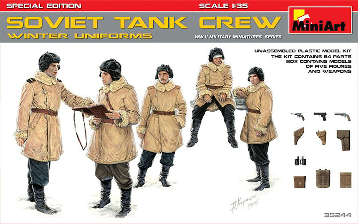 MiniArt 35244 1:35 Sovyet Tank Mürettebatı (Kış Üniformalı) Özel Üretim