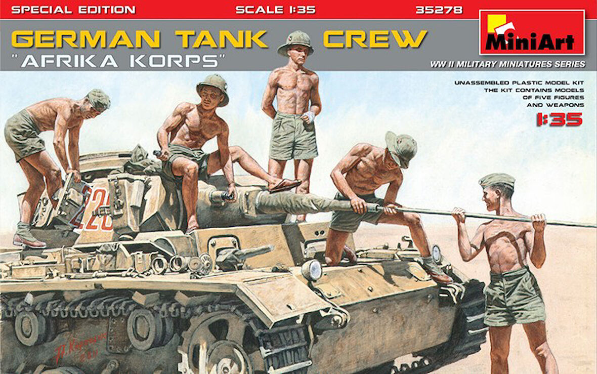 MiniArt 35278 1:35 Alman Tank Mürettebatı Afrika Korps. Özel Üretim