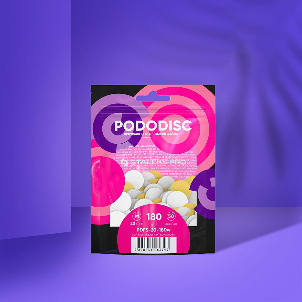 Staleks Pododisk İçin Yedek Törpü Yumuşak Tabanlı 20mm 180 Grit (Medium) 50li PDFS-20-180