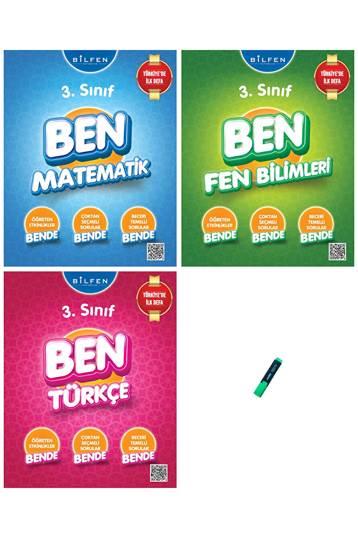 3. Sınıf Ben Serisi Etkinlikli Matematik Fen ve Türkçe Soru Bankası 3lü Set