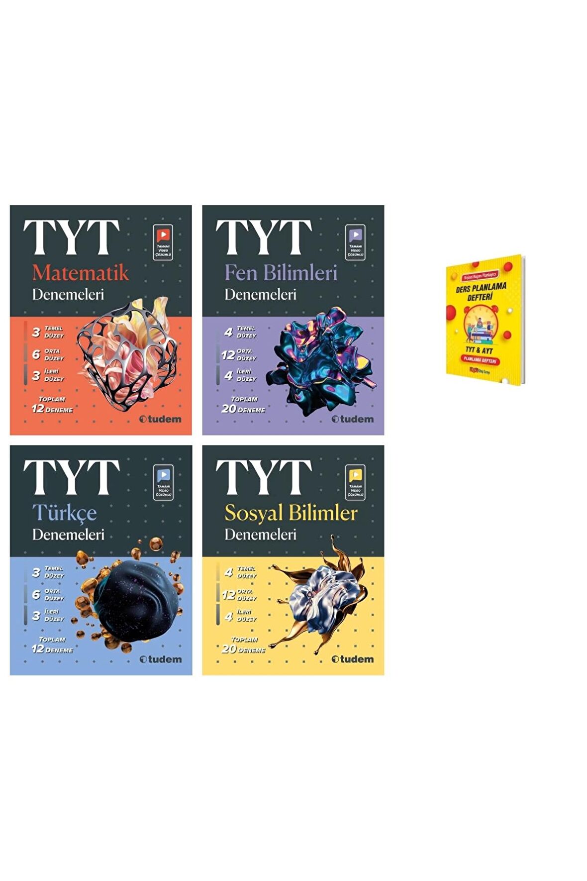 TYT Matematik Fen Türkçe ve Sosyal 4lü Deneme Seti