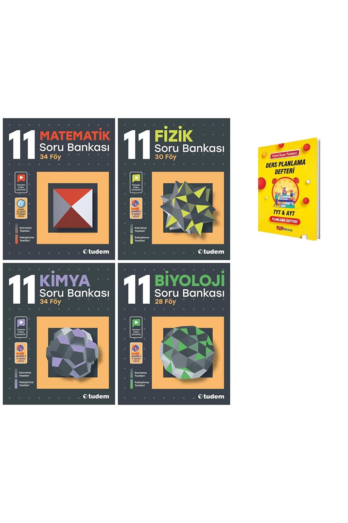 11. Sınıf Matematik Fizik Kimya ve Biyoloji Soru Bankası 4lü Set