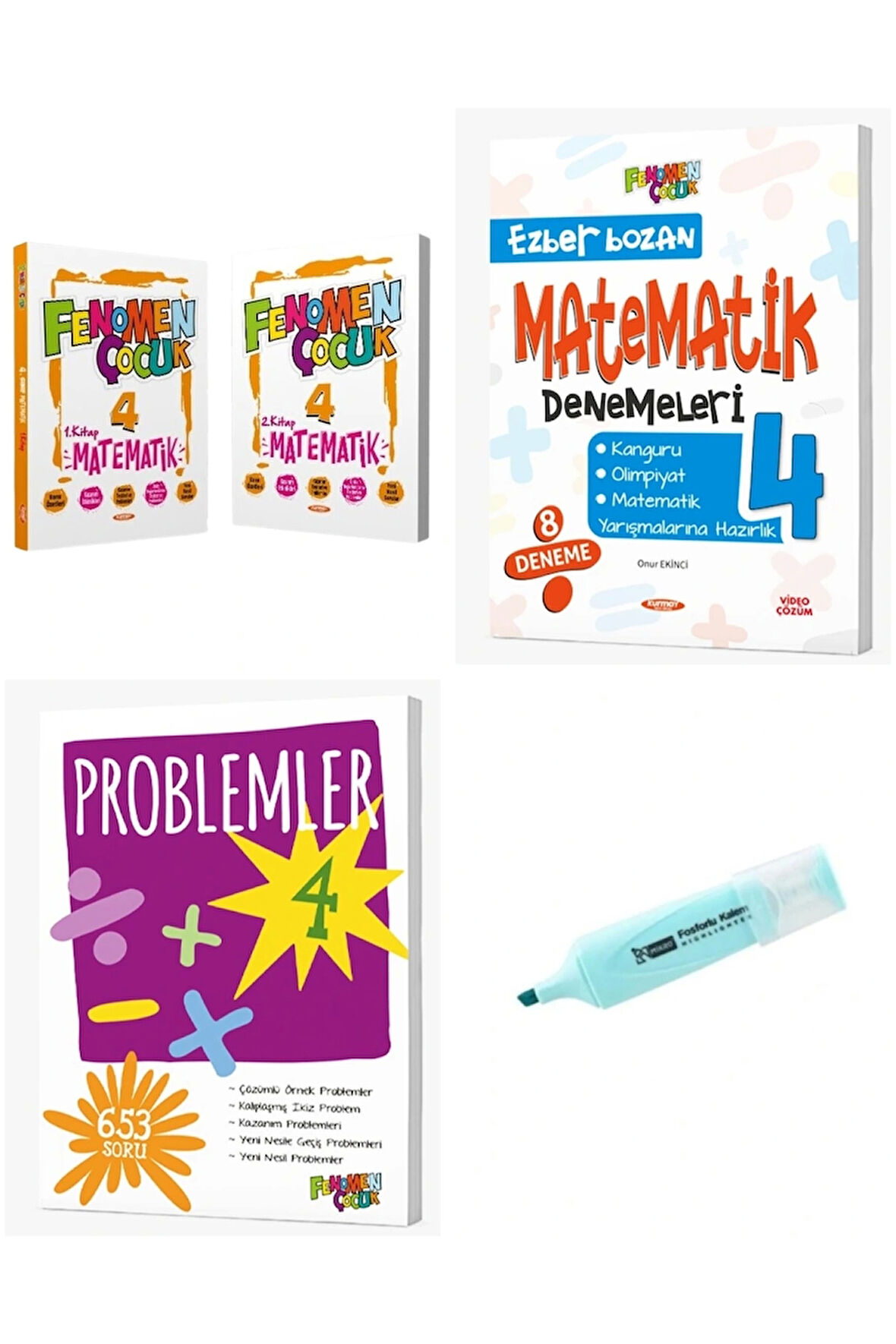 4.Sınıf Matematik-1,-2 Problemler Soru Bankası ve Matematik Deneme