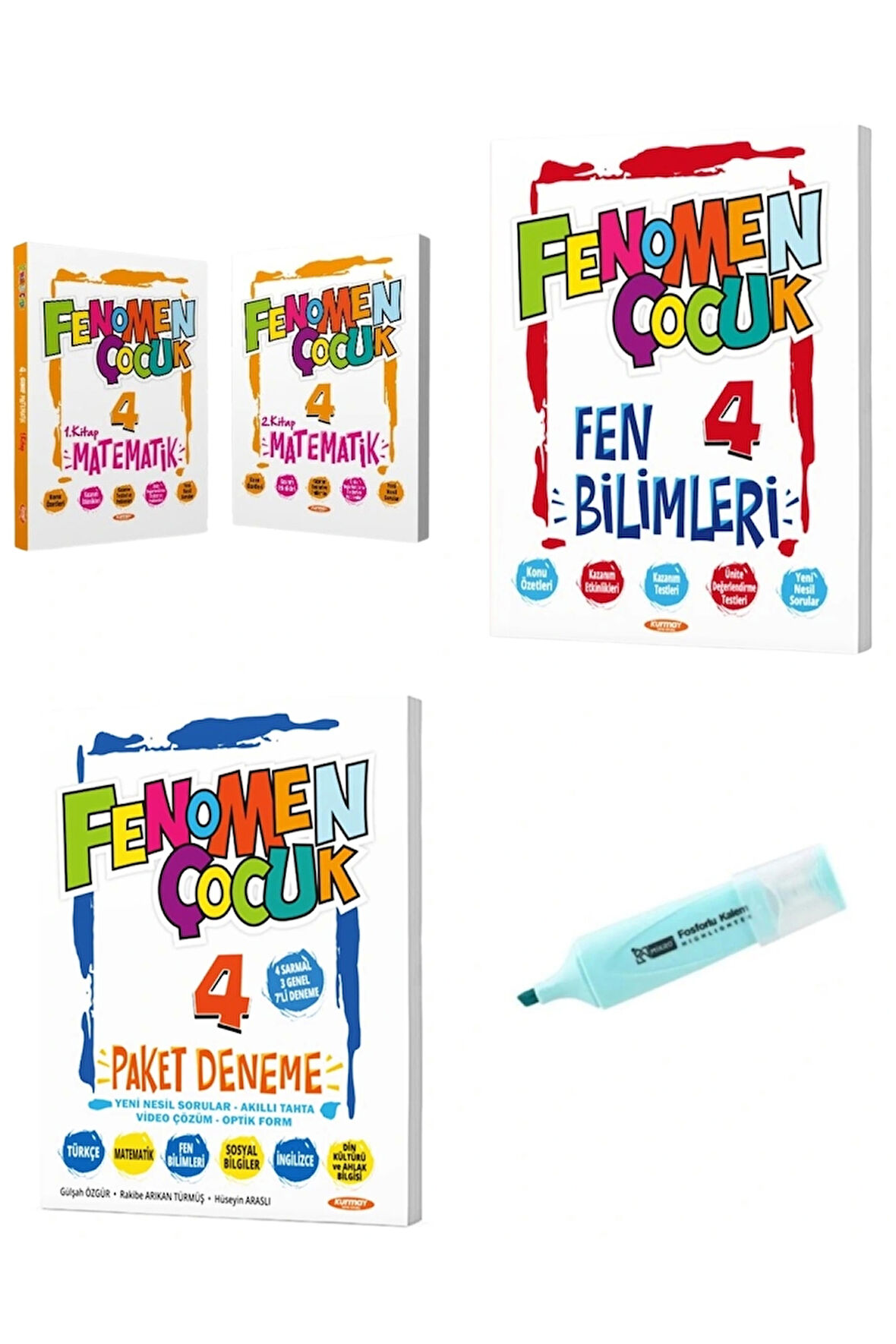 4.Sınıf Matematik-1-2 Fen Bilimleri Soru Bankası ve Paket deneme