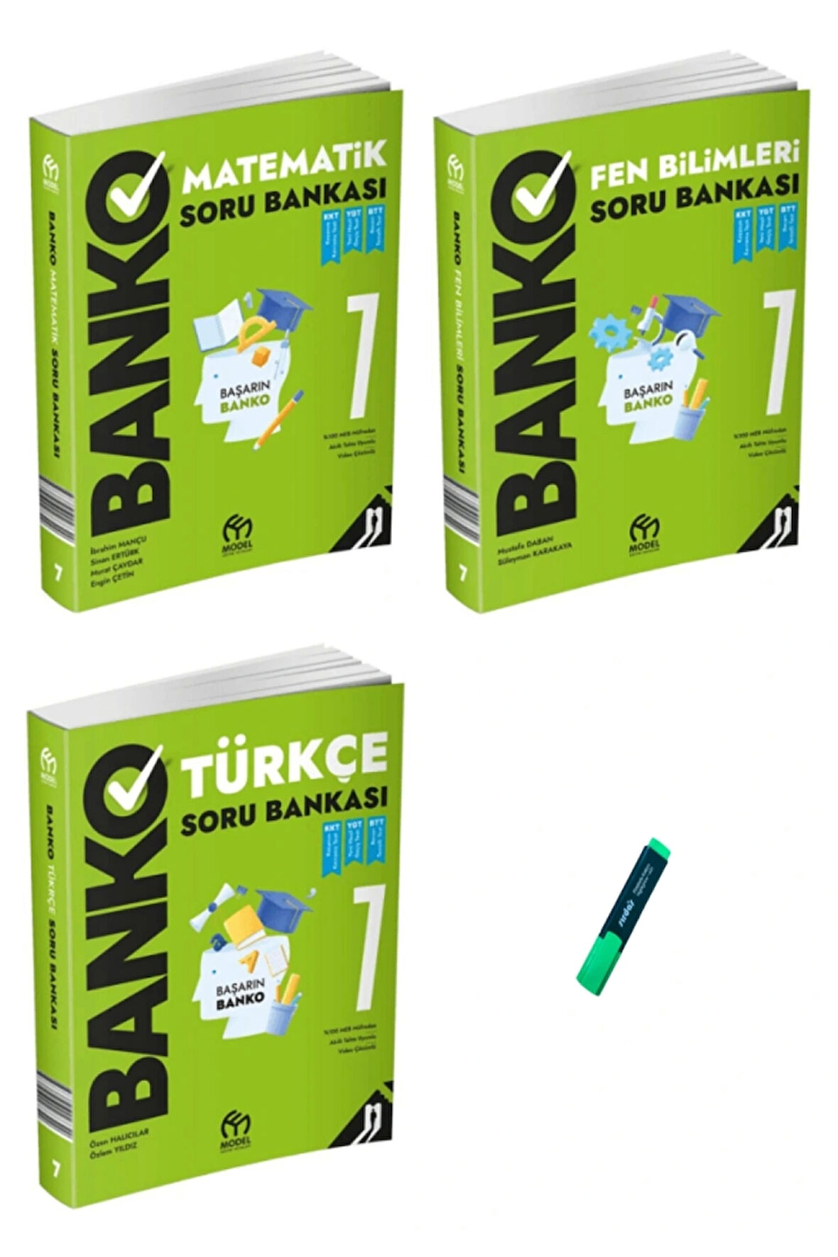 7. Sınıf Banko Serisi Matematik Türkçe ve Fen 3lü Set Soru Bankası