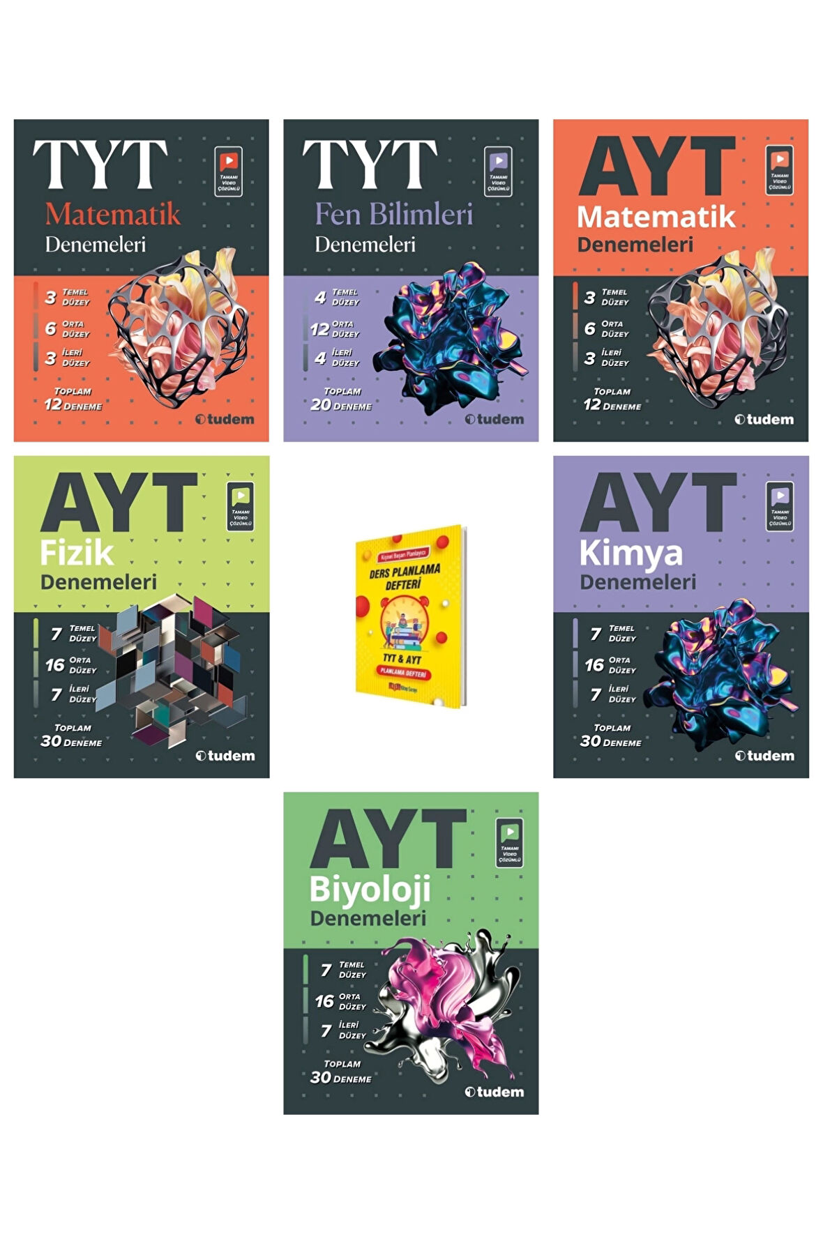TYT ve AYT Matematik Fen Fizik Kimya Biyoloji Denemeleri 6lı Sayısal Set