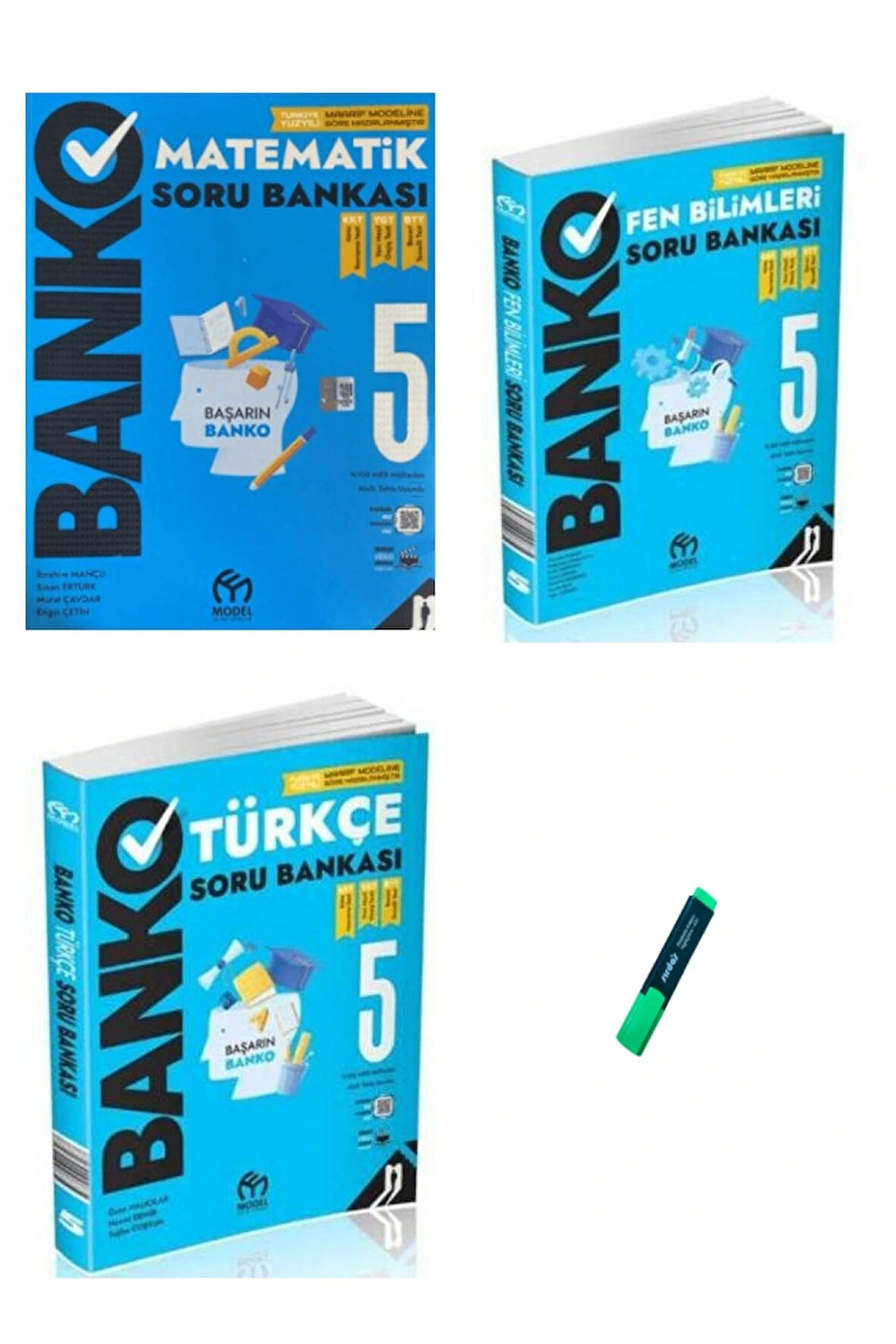 5. Sınıf Banko Serisi Matematik Türkçe ve Fen 3lü Set Soru Bankası