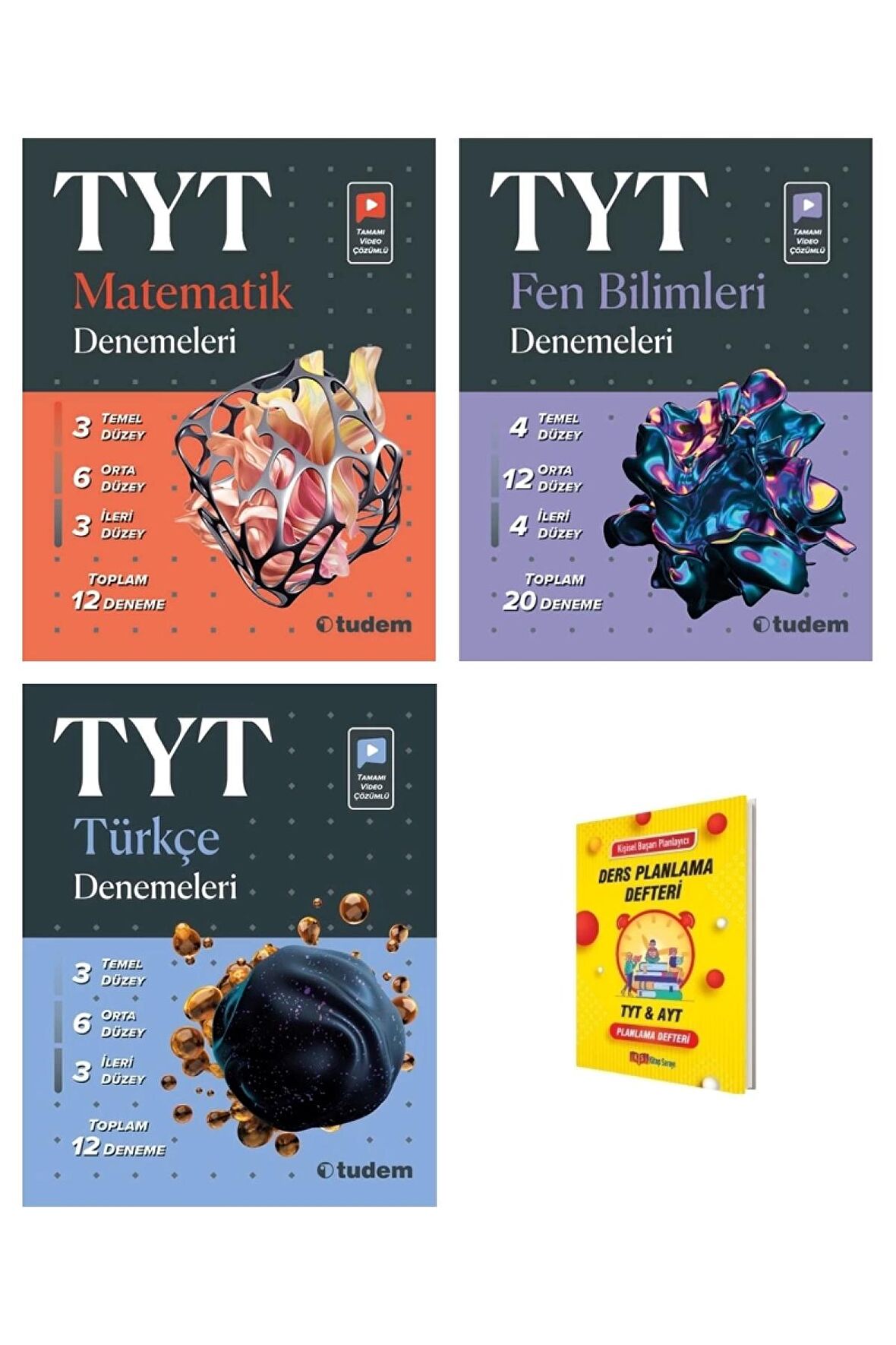 TYT Matematik Fen Bilimleri ve Türkçe 3lü Deneme Seti