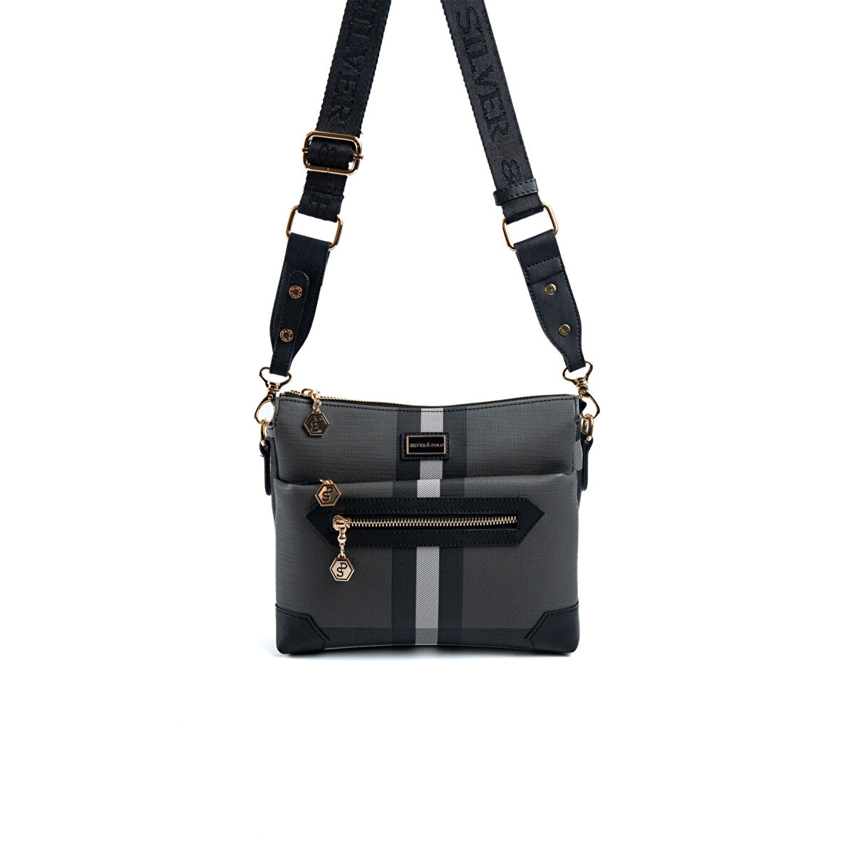 Silver Polo  Kadın Çapraz Çanta 1110-48224 SILVER POLO ÇAPRAZ Kadın ÇANTASI MK129 SİYAH-MAT SİYAH