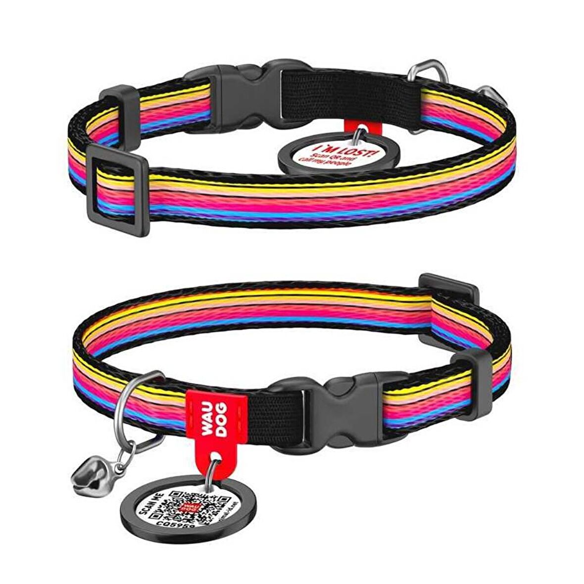Collar QR Pasaportlu Kedi Boyun Tasması 20-30 Cm 10 MM "Line"