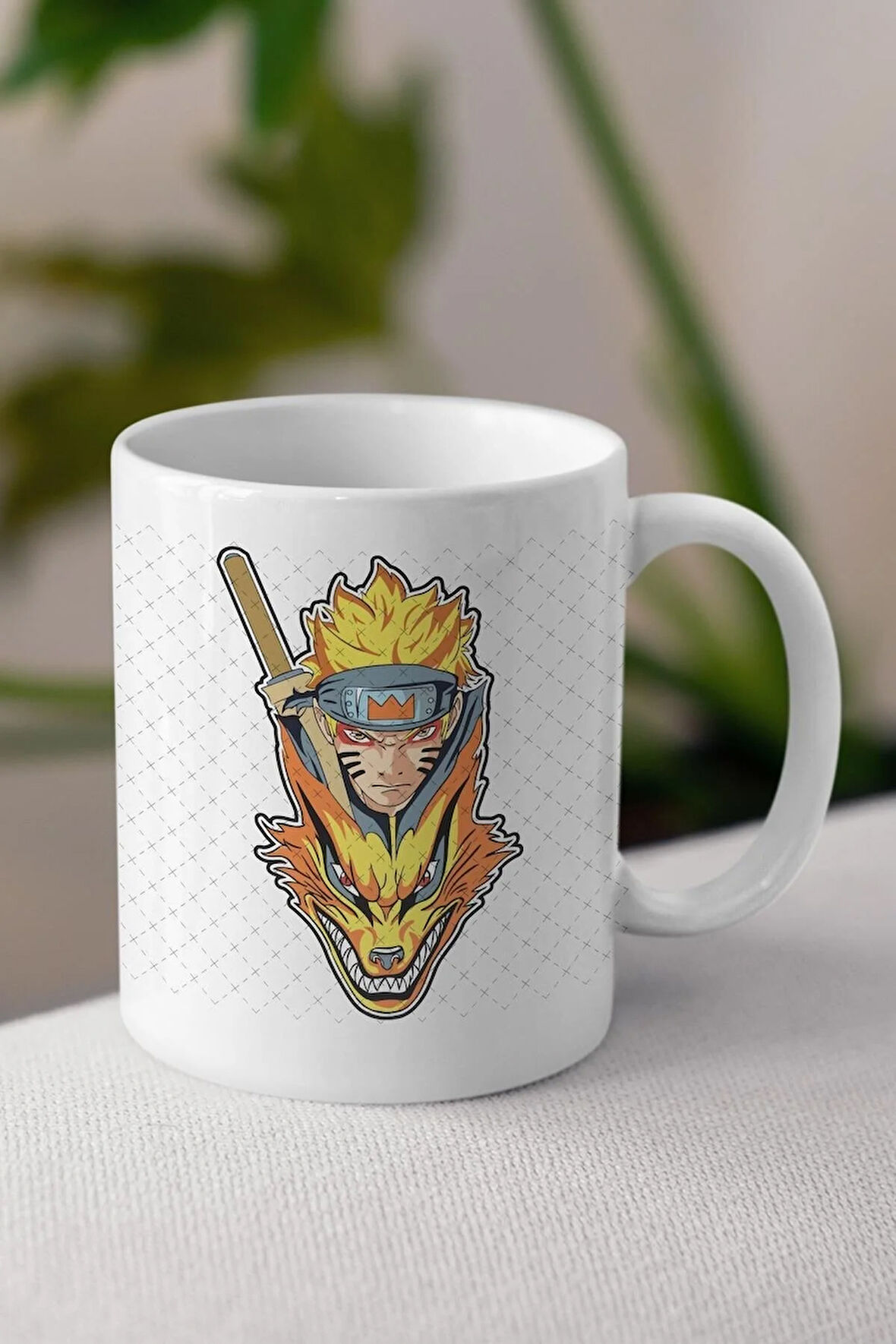 Naruto Uzumaki Anime Baskılı Beyaz Kupa Bardak