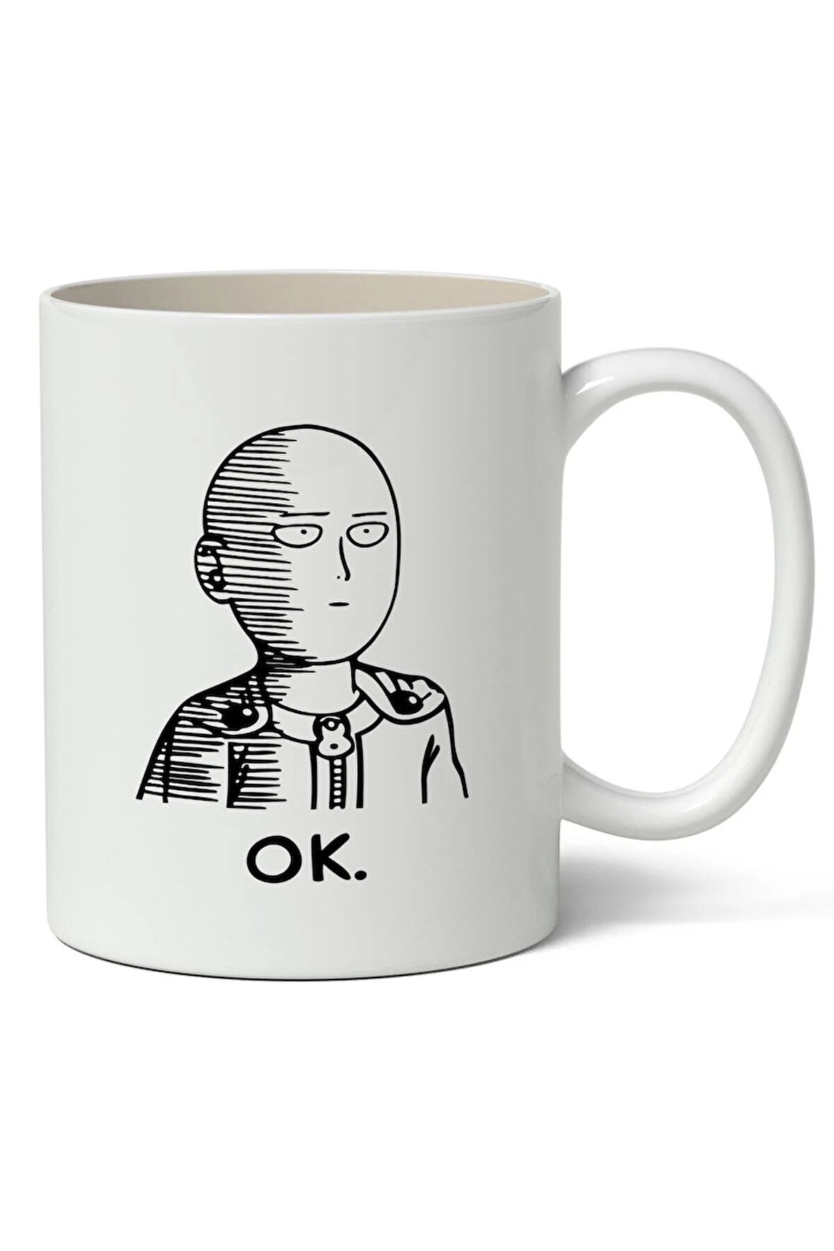 One Punch Man - Saitama Ok Anime Baskılı Beyaz Kupa Bardak