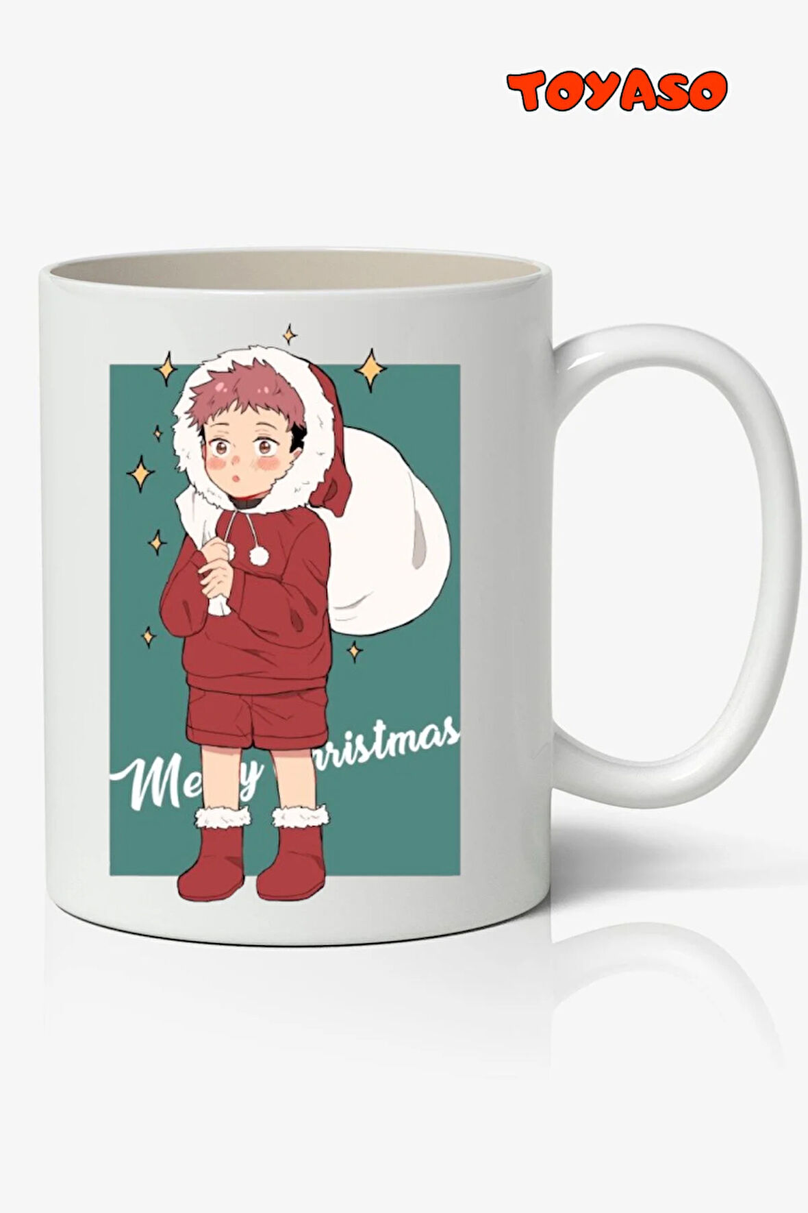 Jujutsu Kaisen Itadori Yuji Yılbaşı Christmas Anime Beyaz Kupa Bardak Sevgiliye Arkadaşa Hediye 02