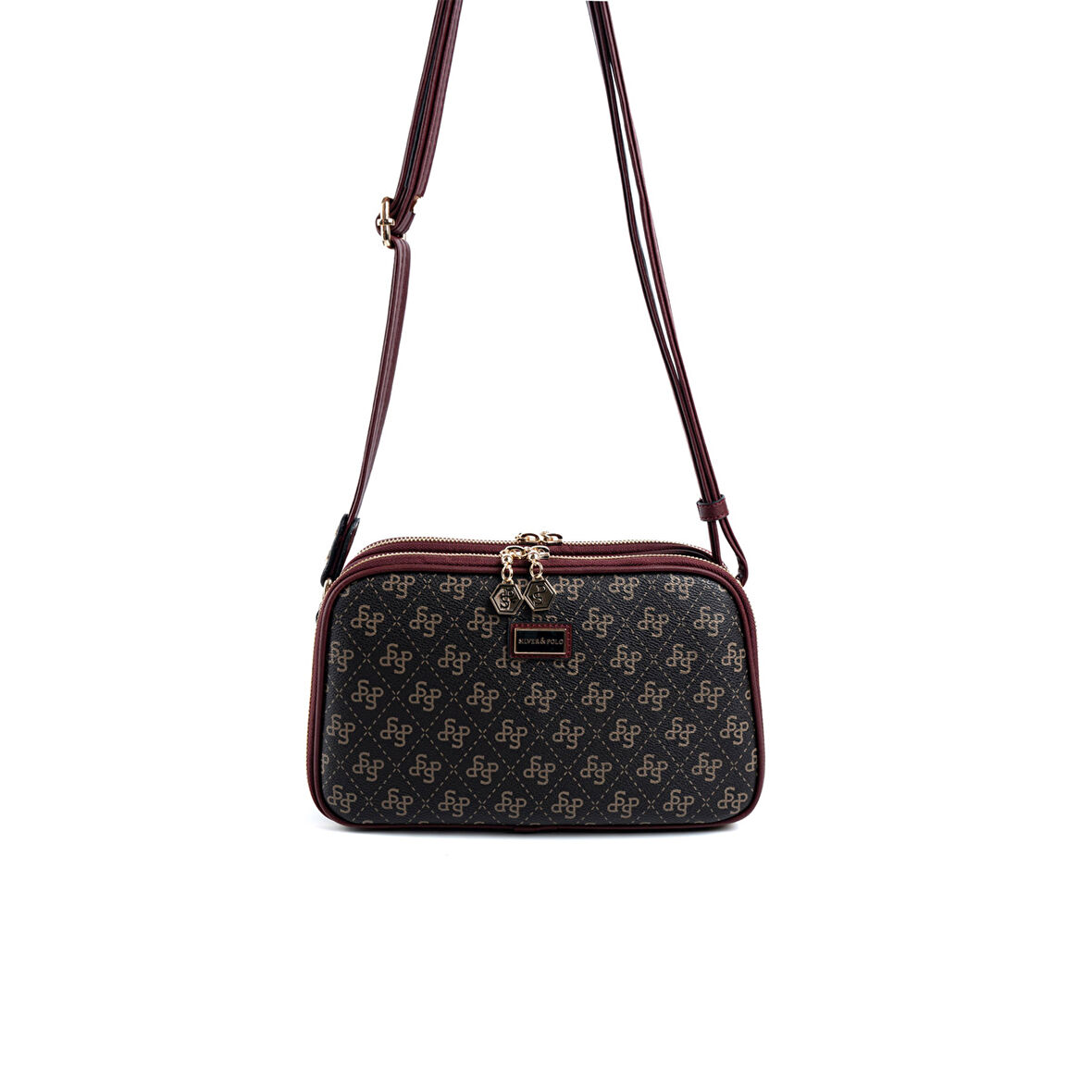 Silver Polo  Kadın Çapraz Çanta 899-48253 SILVER POLO ÇAPRAZ Kadın ÇANTASI M178 KAHVE SARI-MAT BORDO