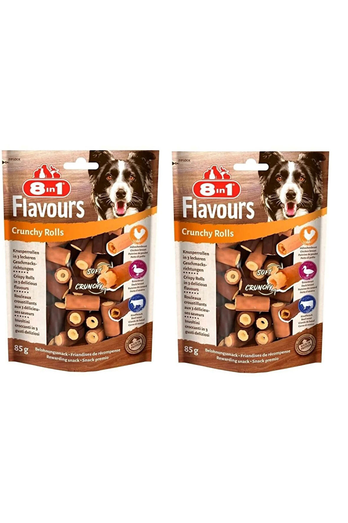 8in1 Flavours Crunchy Rolls Köpek Ödülü 85 Gr. X 2 Adet
