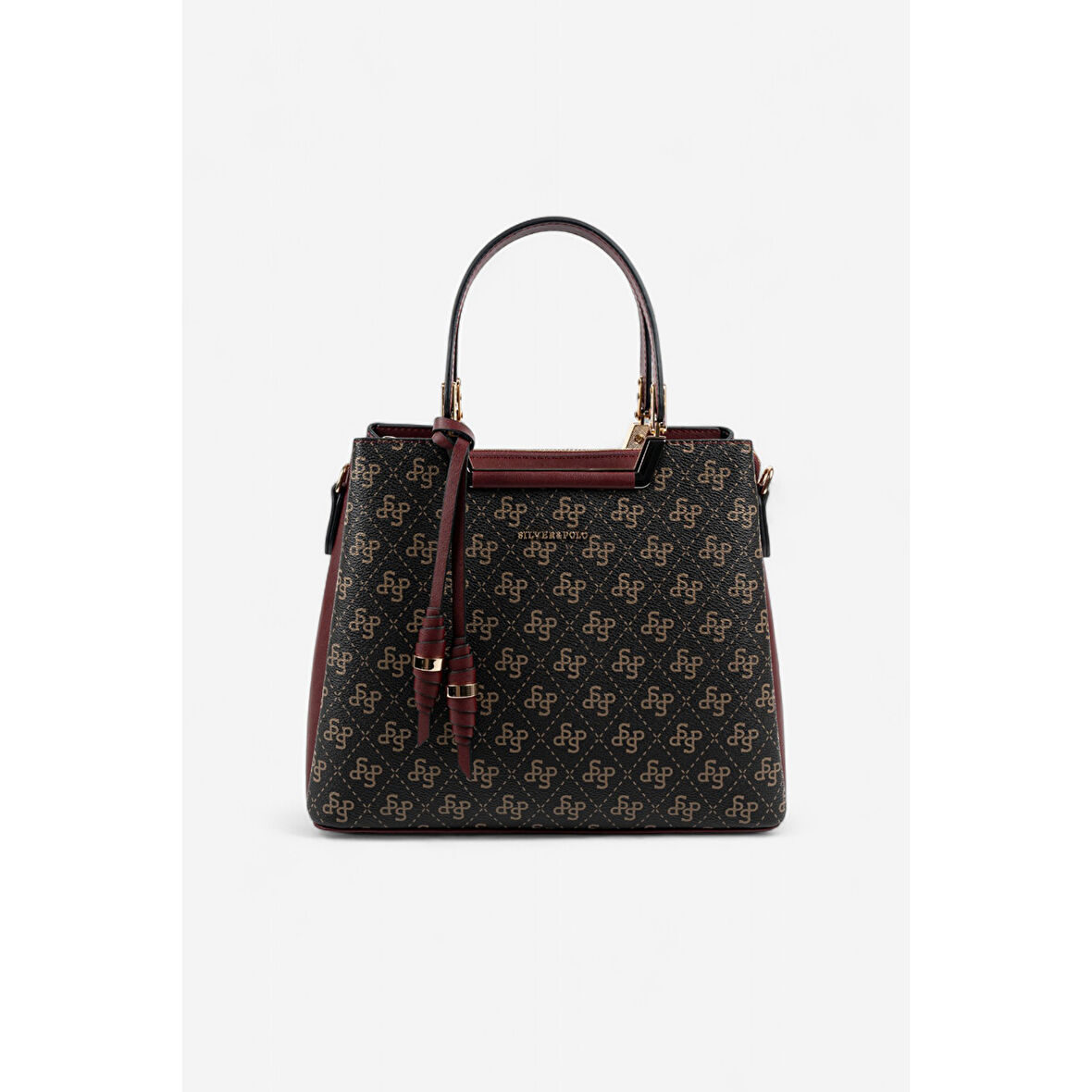 Silver Polo  Kadın Omuz Çantası 969-48281 SILVER POLO Kadın ÇANTASI M178 KAHVE SARI-MAT BORDO