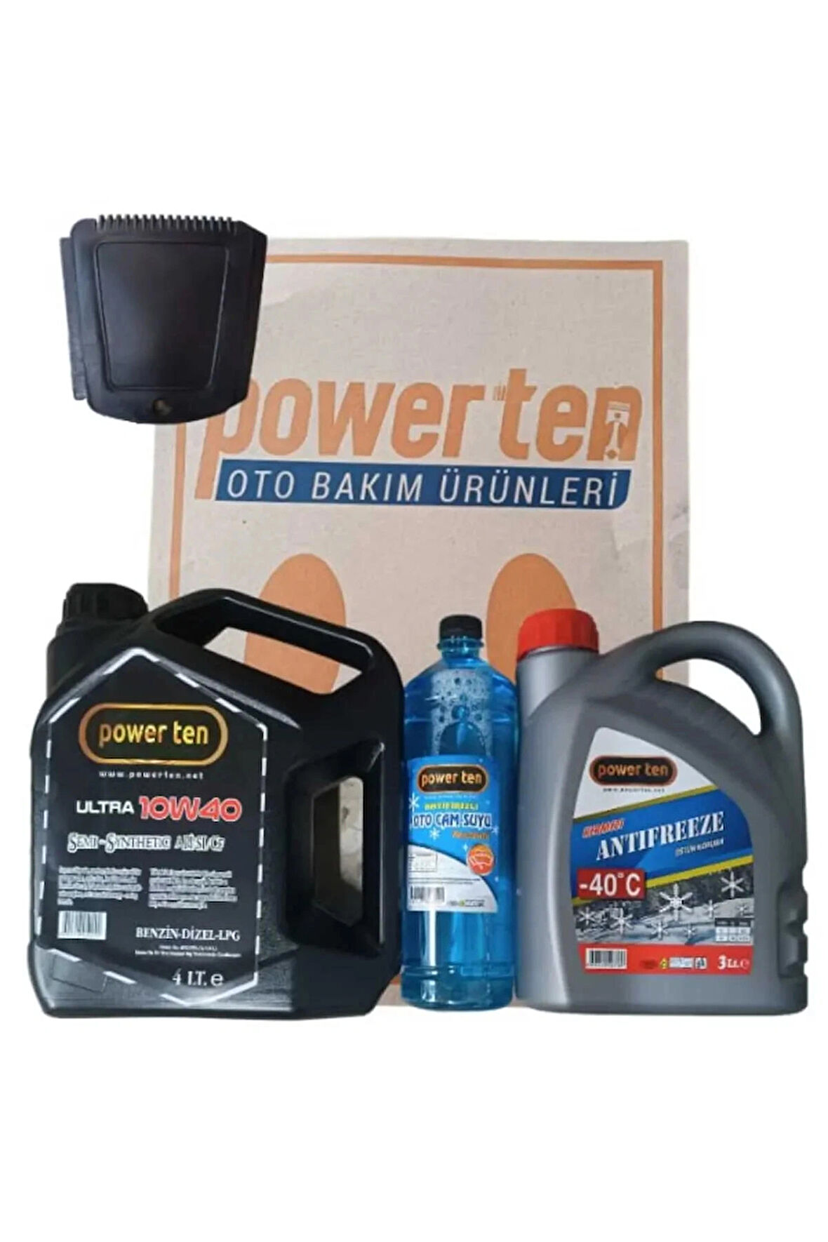10W40 Motor Yağı + 3 Litre Antifriz + -20°C Cam Suyu Seti