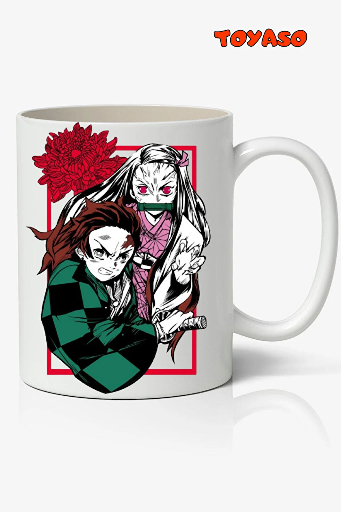 Demon Slayer Nezuko Kamado & Tanjiro Kamado Anime Temalı Beyaz Kupa Bardak Sevgiliye Arkadaşa Hediye