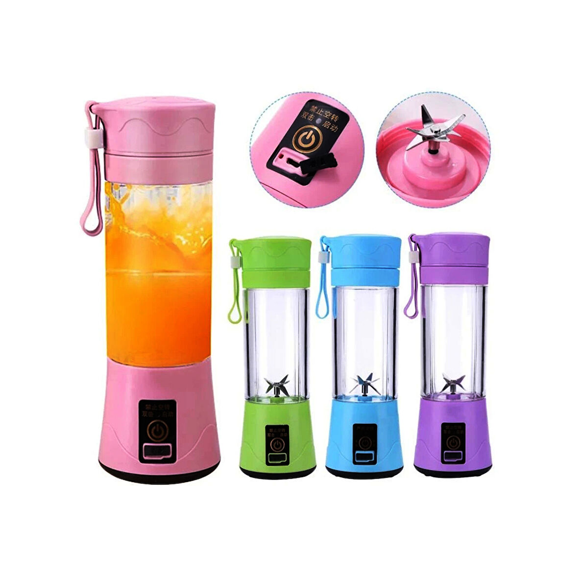 MATARA MODELİ TAŞINABİLİR USB ŞARJLI BLENDER 380ML. (4832)