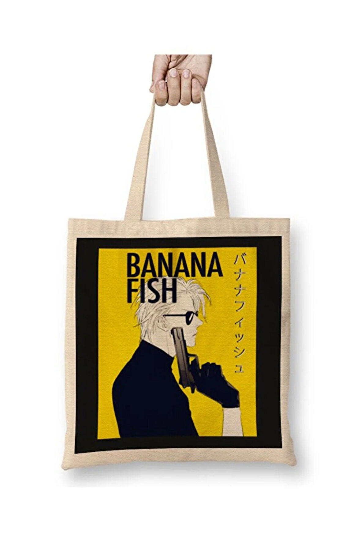 Banana Fish Ash Lynx Eiji Okumura Anime Bez Çanta Uzun Saplı Alışveriş Çantası Plaj Çantası